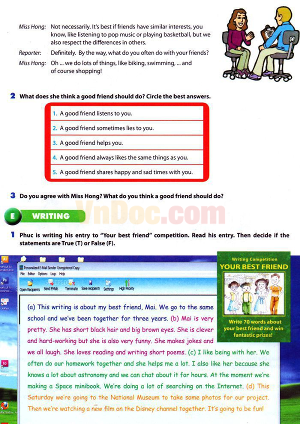 Bài tập tiếng Anh lớp 6 Thí điểm Unit 3