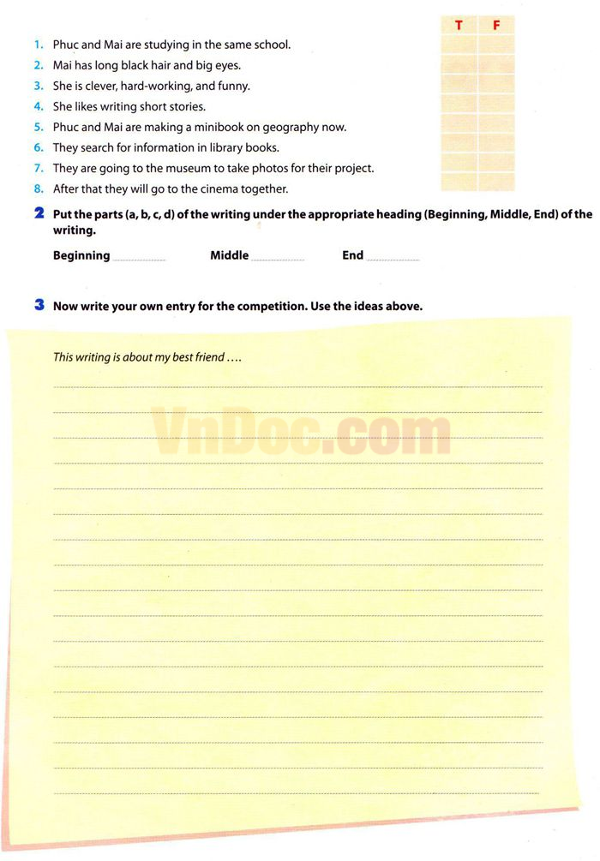 Bài tập tiếng Anh lớp 6 Thí điểm Unit 3: My Friends