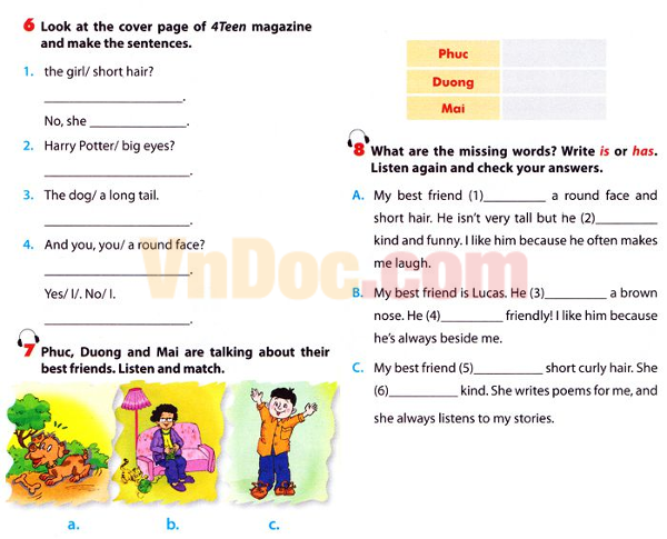 Bài tập Tiếng Anh lớp 6 Chương trình mới có đáp án