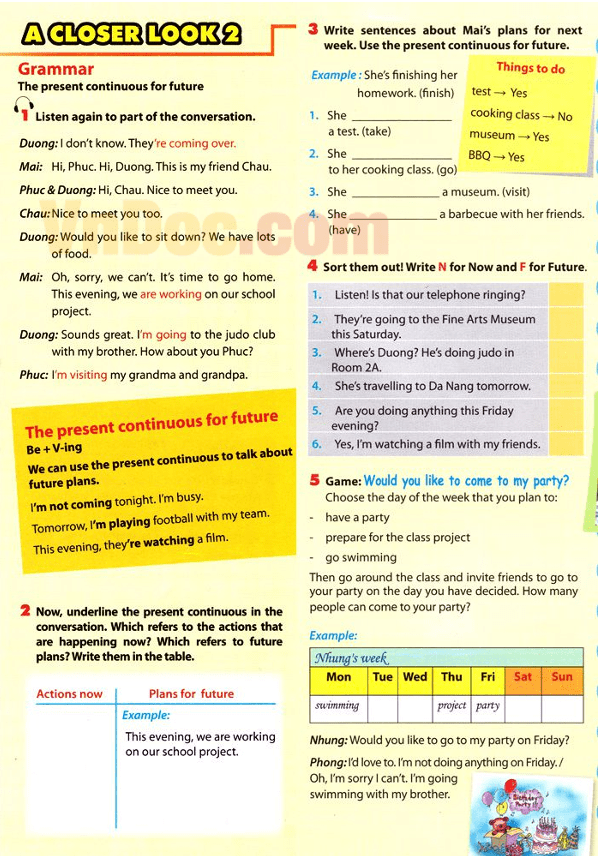 Bài tập tiếng Anh lớp 6 Thí điểm Unit 3