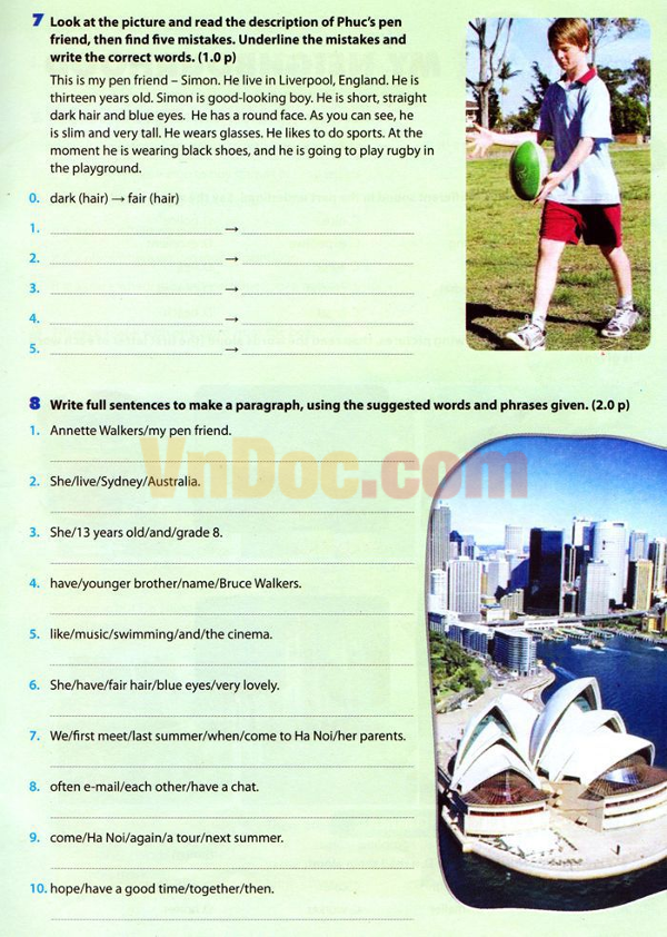 Đề KSCL môn Tiếng Anh lớp 6 Chương trình mới