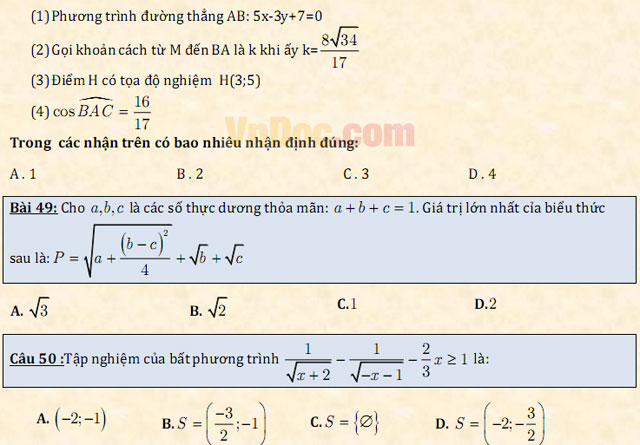 Đề thi thử THPT Quốc gia năm 2017 môn Toán trắc nghiệm - Đề số 1 Đề thi thử THPT Quốc gia năm 2017 môn Toán trắc nghiệm - Đề số 1