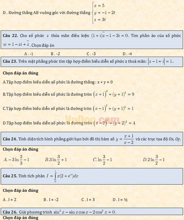 Đề thi thử THPT Quốc gia năm 2017 môn Toán trắc nghiệm - Đề số 1 Đề thi thử THPT Quốc gia năm 2017 môn Toán trắc nghiệm - Đề số 1