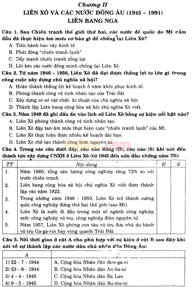 1260 câu hỏi trắc nghiệm Lịch sử lớp 12 1260 câu hỏi trắc nghiệm Lịch sử lớp 12