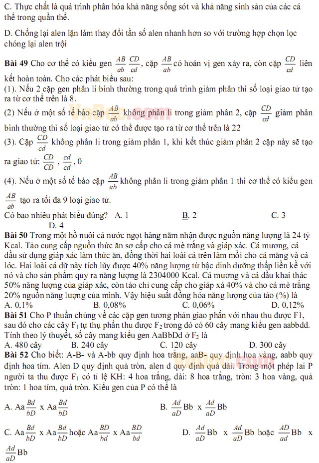 Đề thi thử THPT Quốc gia năm 2017 bài thi Khoa học tự nhiên - Đề số 1
