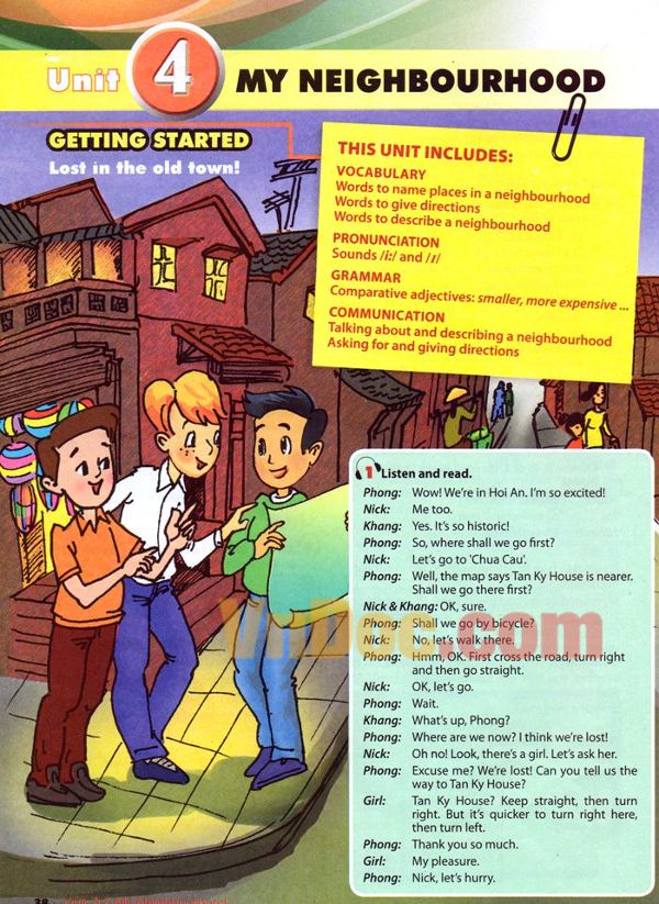 Giáo án Tiếng anh 6 thí điểm - Unit 4 Tiếng Anh lớp 6 Chương trình mới Unit 4: My Neighborhood