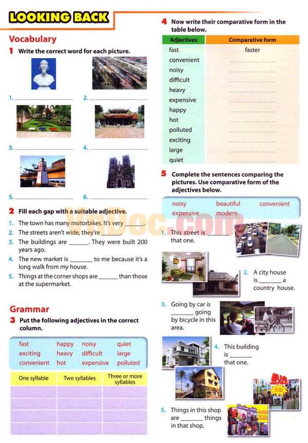 Bài tập tiếng Anh lớp 6 Thí điểm Unit 4 Unit 4. MY NEIGHBOURHOOD