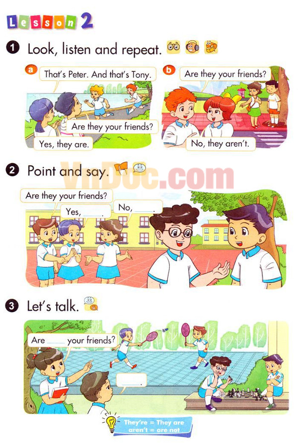 Bài tập tiếng anh lớp 3 (mới) unit 5: Are they your friends? Tiếng anh lớp 3 Unit 5: Are they your friends?