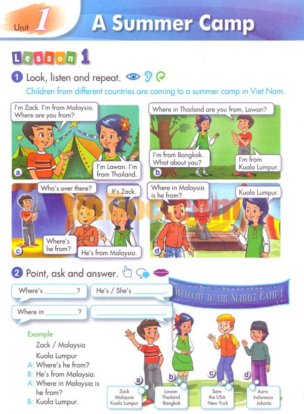 Tiếng Anh lớp 5 Chương trình mới Unit 1: A Summer Camp