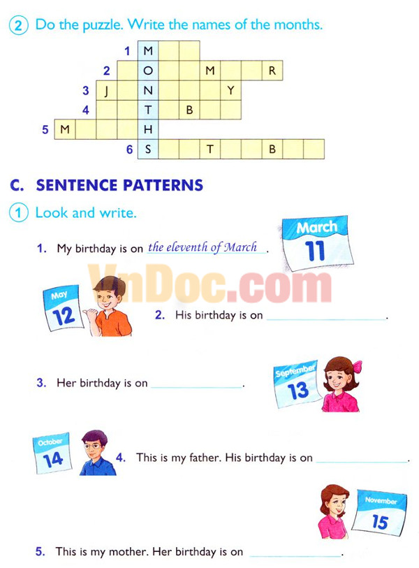 Bài tập Tiếng Anh lớp 4 Bài tập Tiếng Anh lớp 4 Unit 4