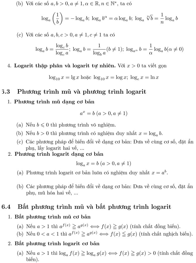 Công thức giải nhanh trắc nghiệm Toán THPT Quốc gia