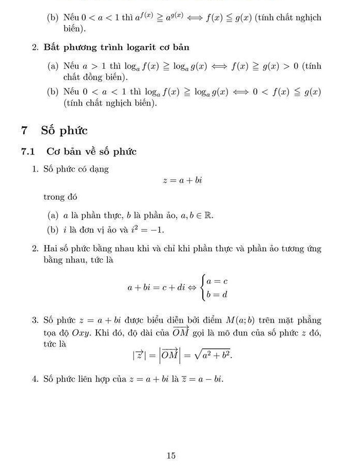 Công thức giải nhanh trắc nghiệm Toán THPT Quốc gia
