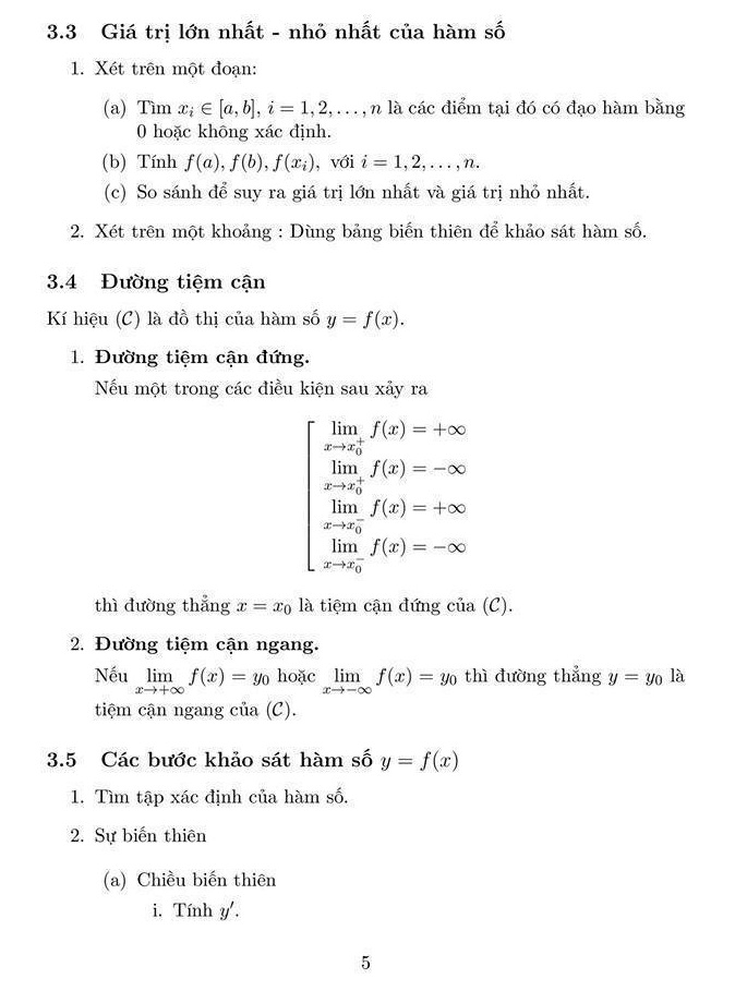 Công thức giải nhanh trắc nghiệm Toán THPT Quốc gia