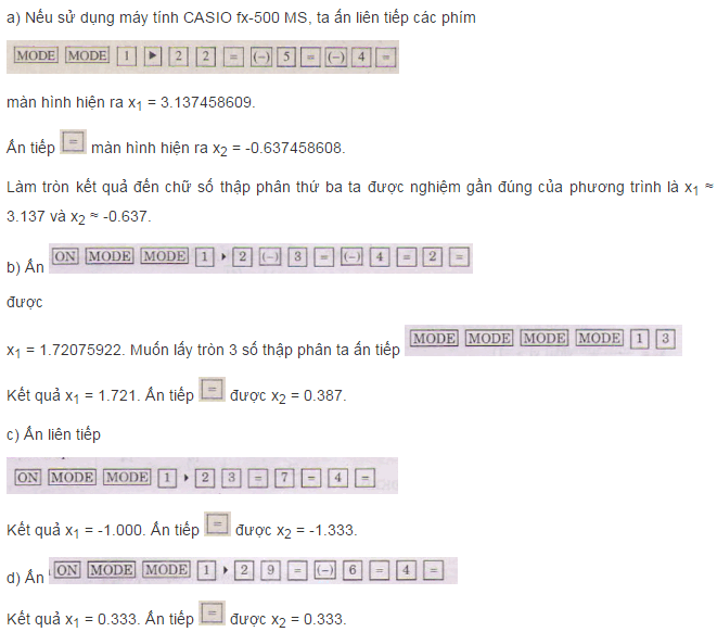 Giải bài tập trang 62, 63 SGK Đại số 10: Phương trình quy về phương trình bậc nhất, bậc hai