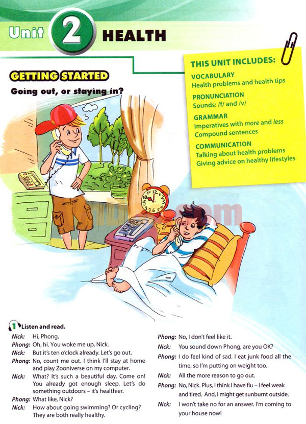 Tiếng Anh lớp 7 Chương trình mới Unit 2: Health