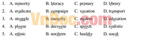 Bài tập trắc nghiệm Tiếng Anh lớp 11 Unit 5 Illiteracy Bài tập tự luận Tiếng Anh lớp 11 Unit 5 Illiteracy