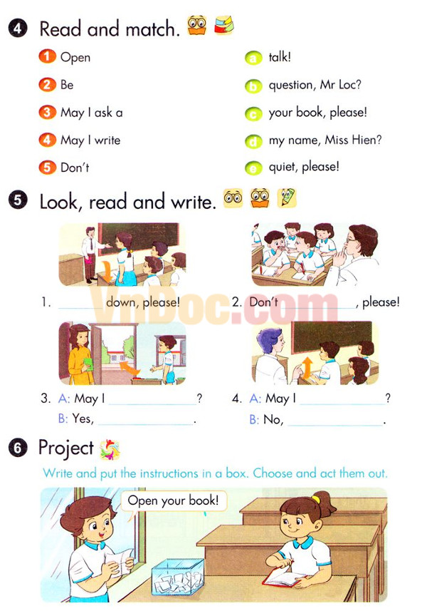 Tiếng Anh lớp 3 Chương trình mới Unit 6: Stand up!