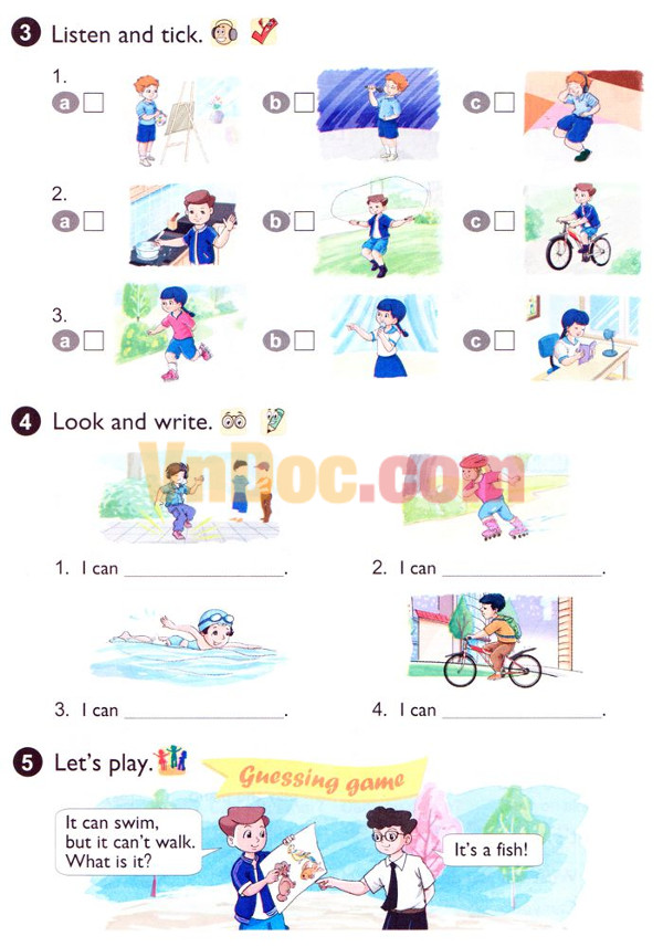 Giải bài tập SGK Tiếng Anh lớp 4 Chương trình mới Unit 5: Giải bài tập SGK Tiếng Anh lớp 4 Chương trình mới