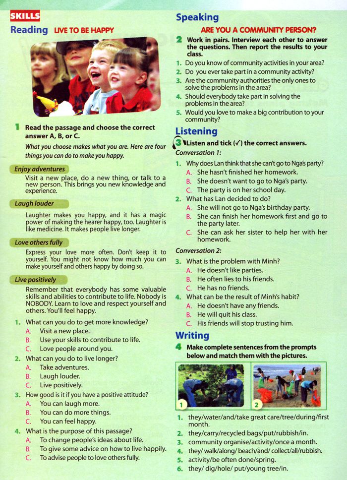 Bộ tranh Tiếng Anh 7 chương trình mới