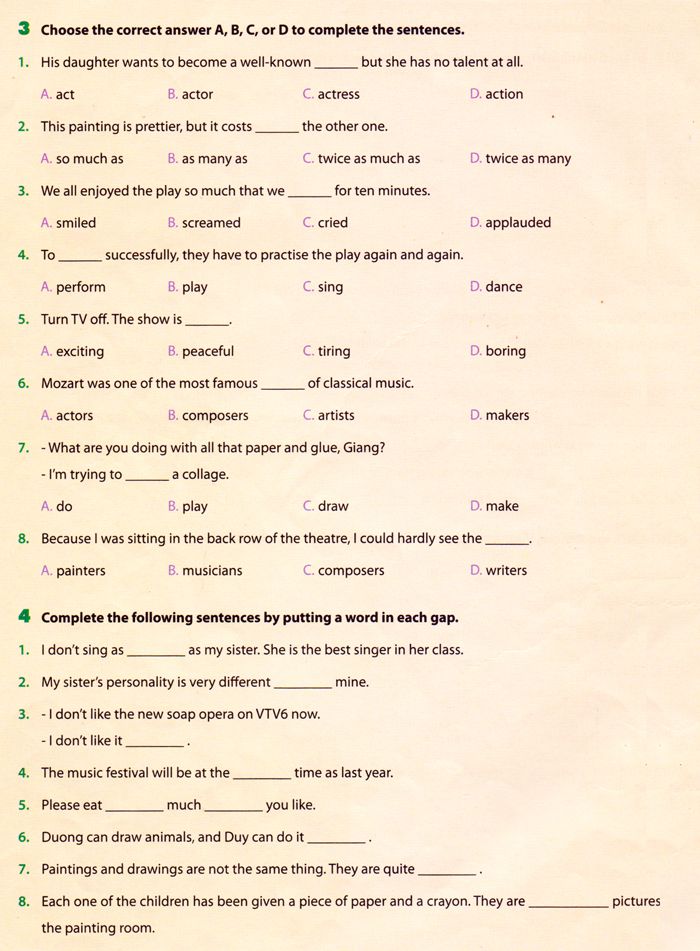 Đề thi tiếng Anh lớp 7 học kỳ II 