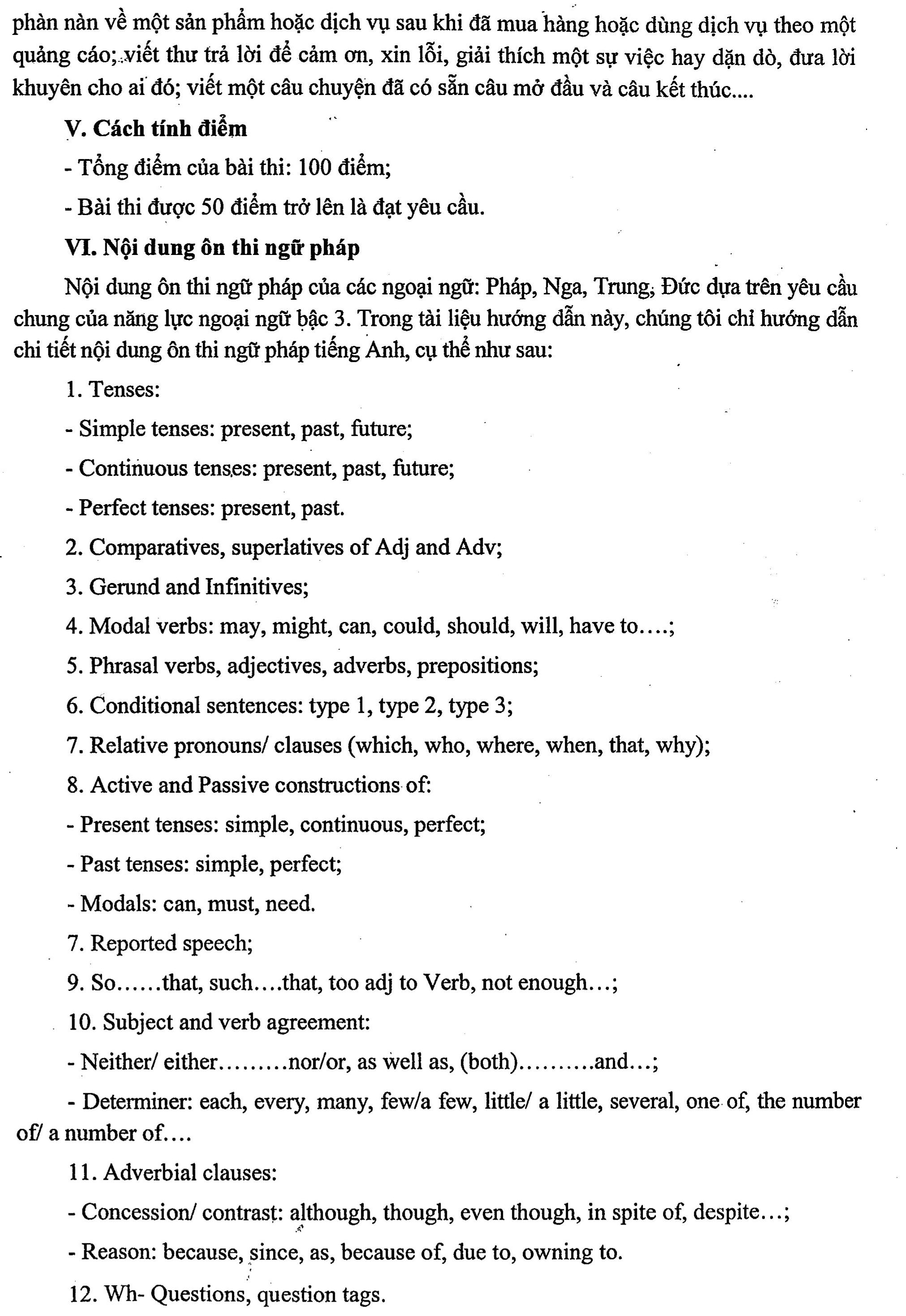 Tài liệu ôn thi công chức môn ngoại ngữ