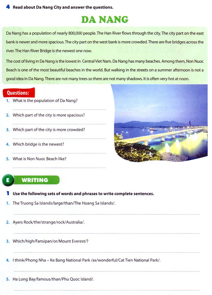 Bài tập Tiếng Anh lớp 6 Chương trình mới Unit 5: Natural wonders of the word