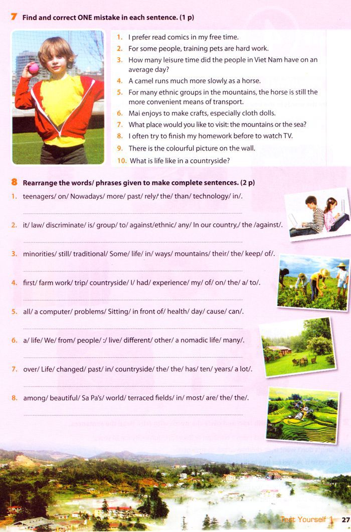 Bài tập Tiếng Anh lớp 8 Chương trình mới Unit 1, 2, 3