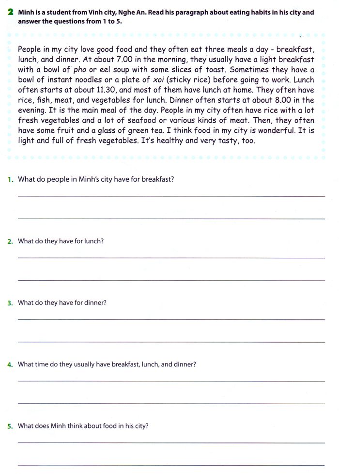 Đề thi tiếng Anh lớp 7 học kỳ 1