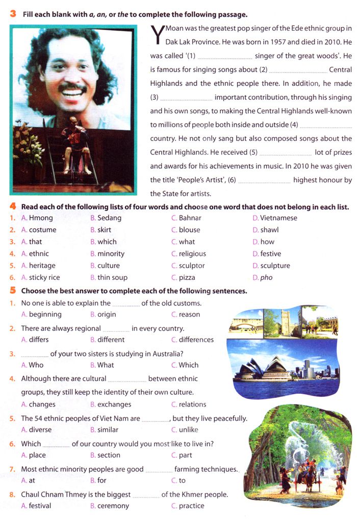 Đề thi môn tiếng anh lớp 8