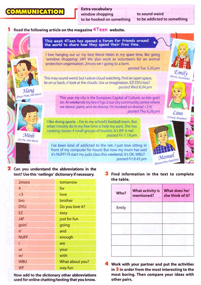 Bài kiểm tra 1 tiết anh văn 8 Tiếng Anh lớp 8 Chương trình mới Unit 1: Leisure activities