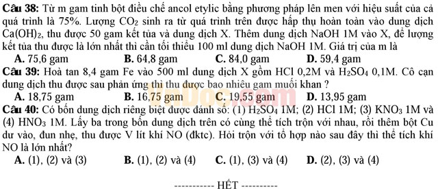 Đề thi thử THPT Quốc gia năm 2017 bài thi Khoa học tự nhiên - môn Hóa học có đáp án