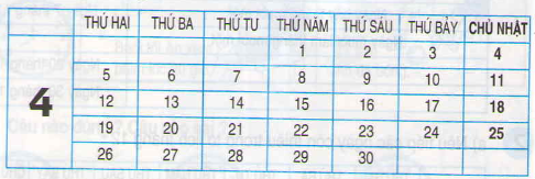 Giải bài tập Ngày, tháng. Thực hành xem lịch Giải bài tập trang 79, 80 SGK Toán 2