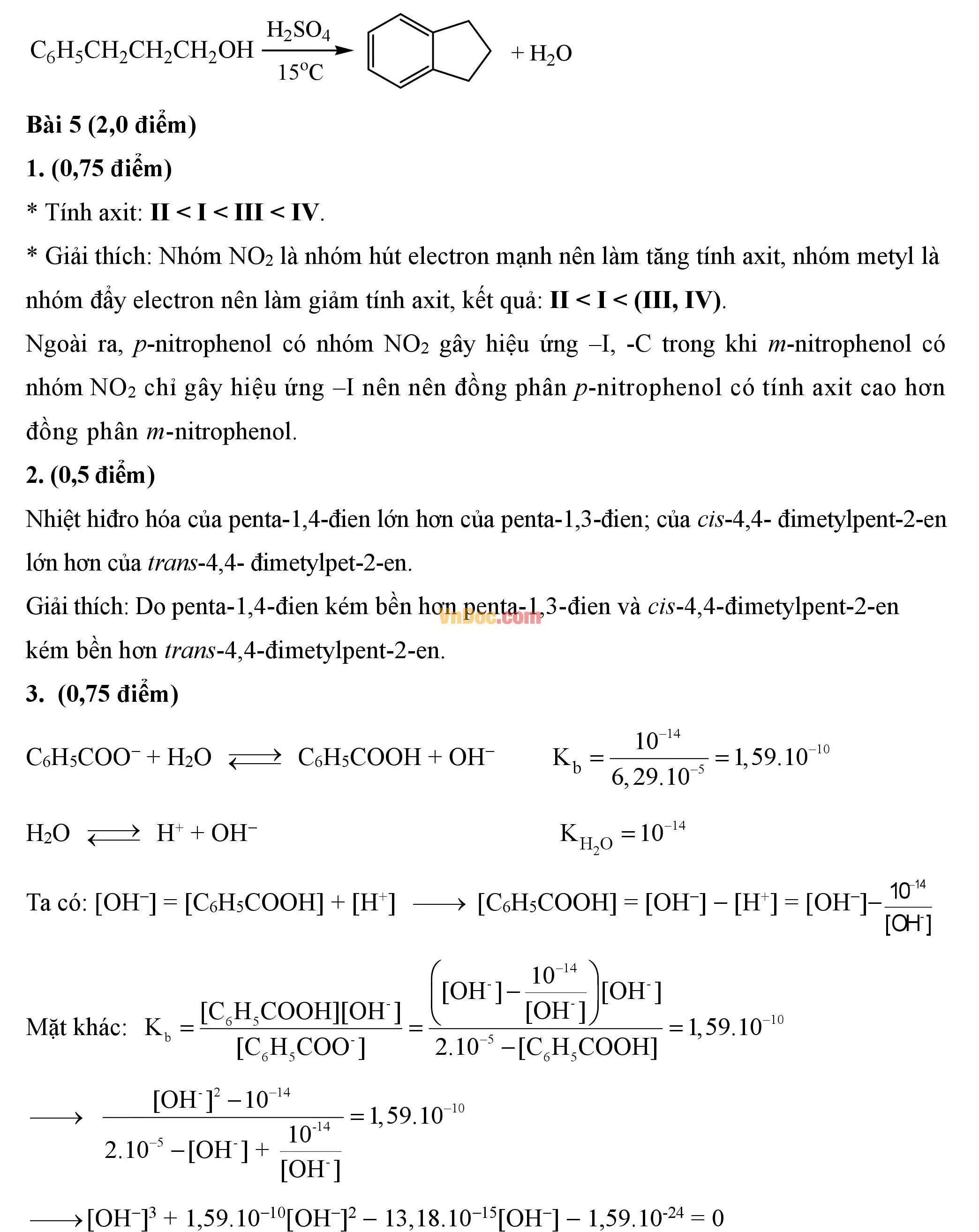 Đáp án đề thi hsg môn hóa học lớp 11