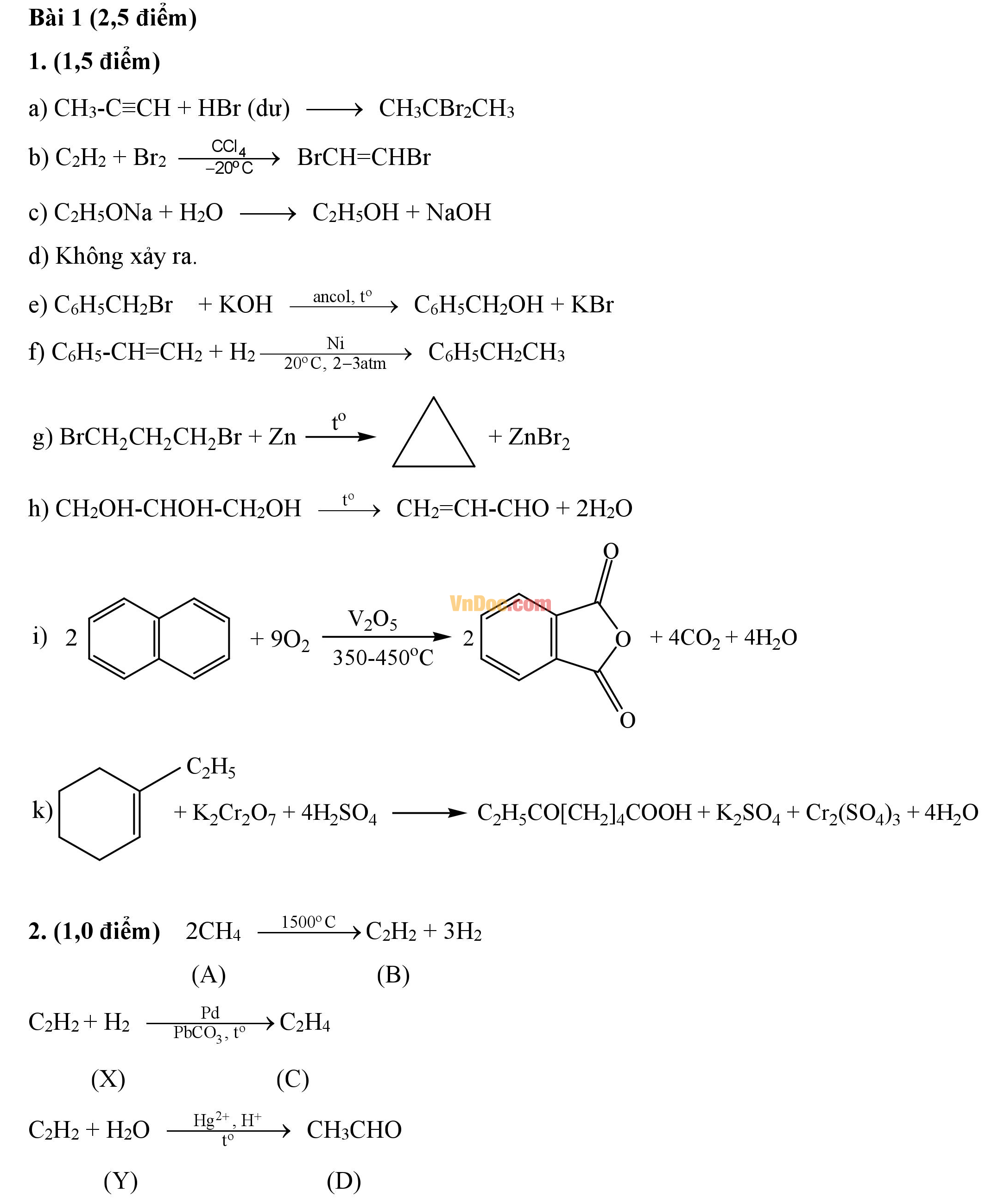 Đáp án đề thi hsg môn hóa học lớp 11