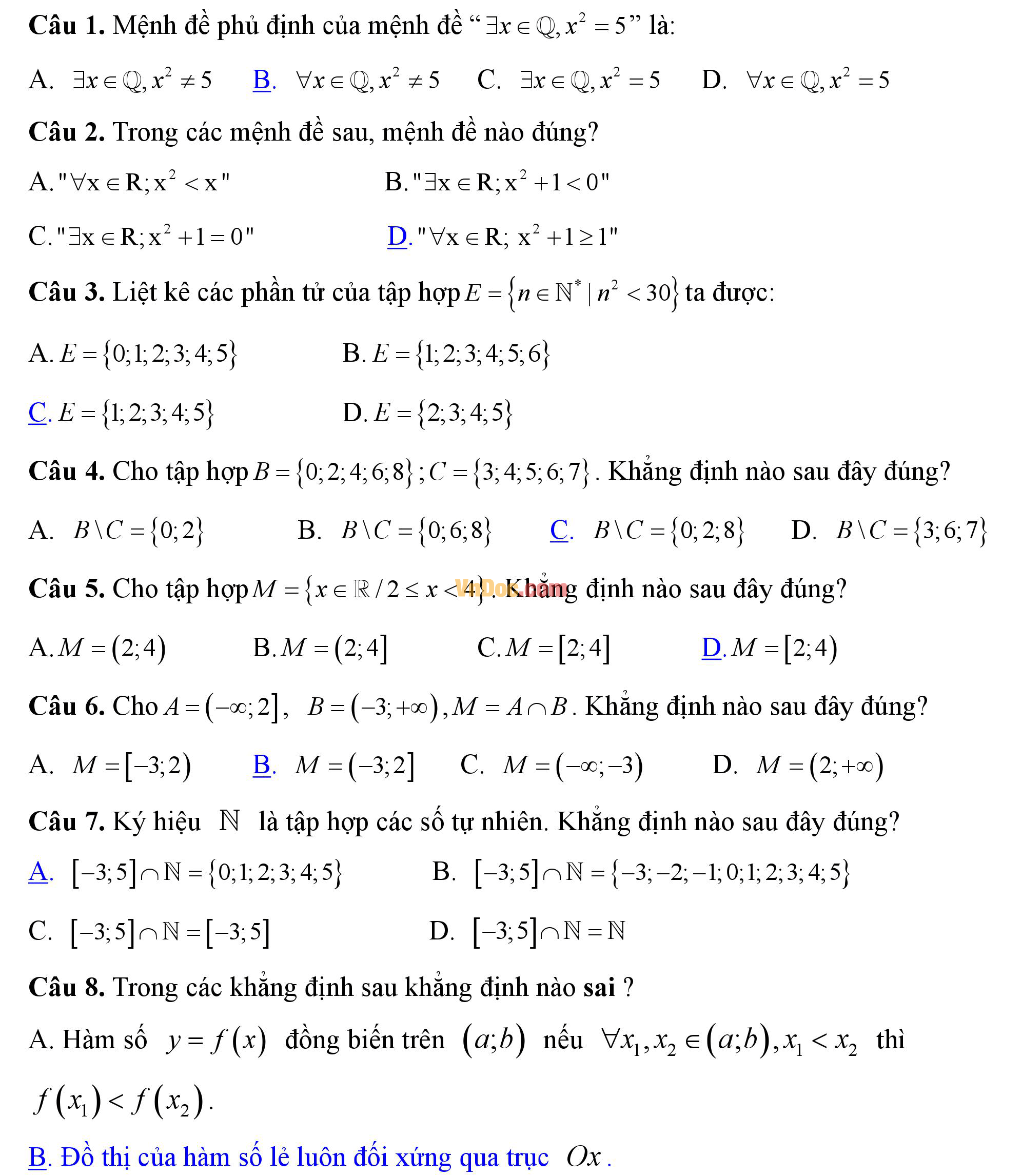 Đề kiểm tra 1 tiết hk1 môn Toán lớp 10