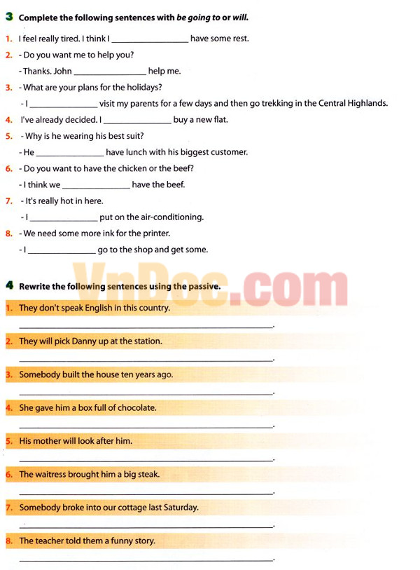 Bài tập Tiếng Anh lớp 10 chương trình mới 