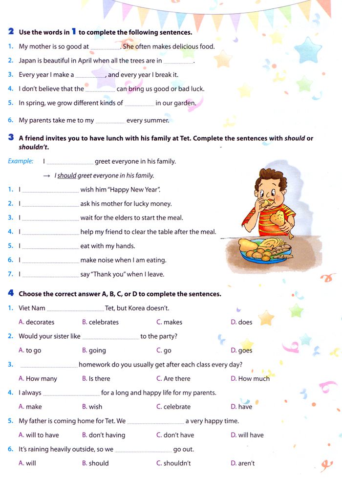 Bài tập Tiếng Anh lớp 6 Chương trình mới Unit 6