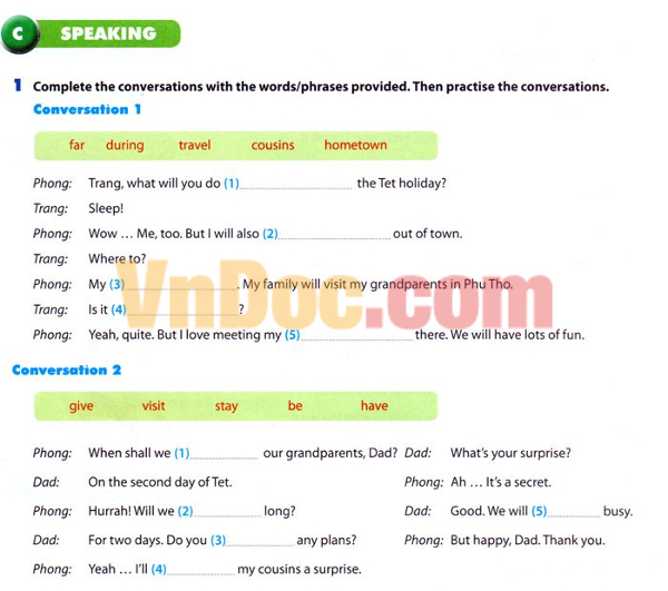 Bài tập trắc nghiệm Tiếng Anh lớp 6 Unit 6