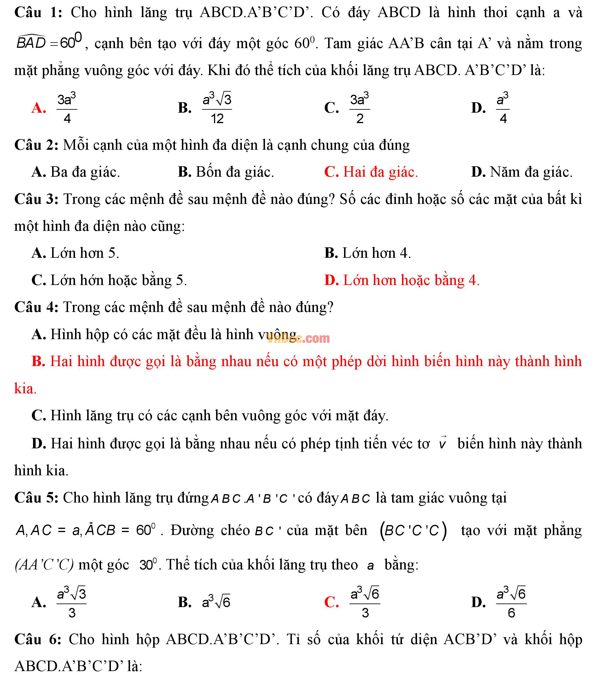 Đề kiểm tra 1 tiết hk1 môn toán hình học lớp 12