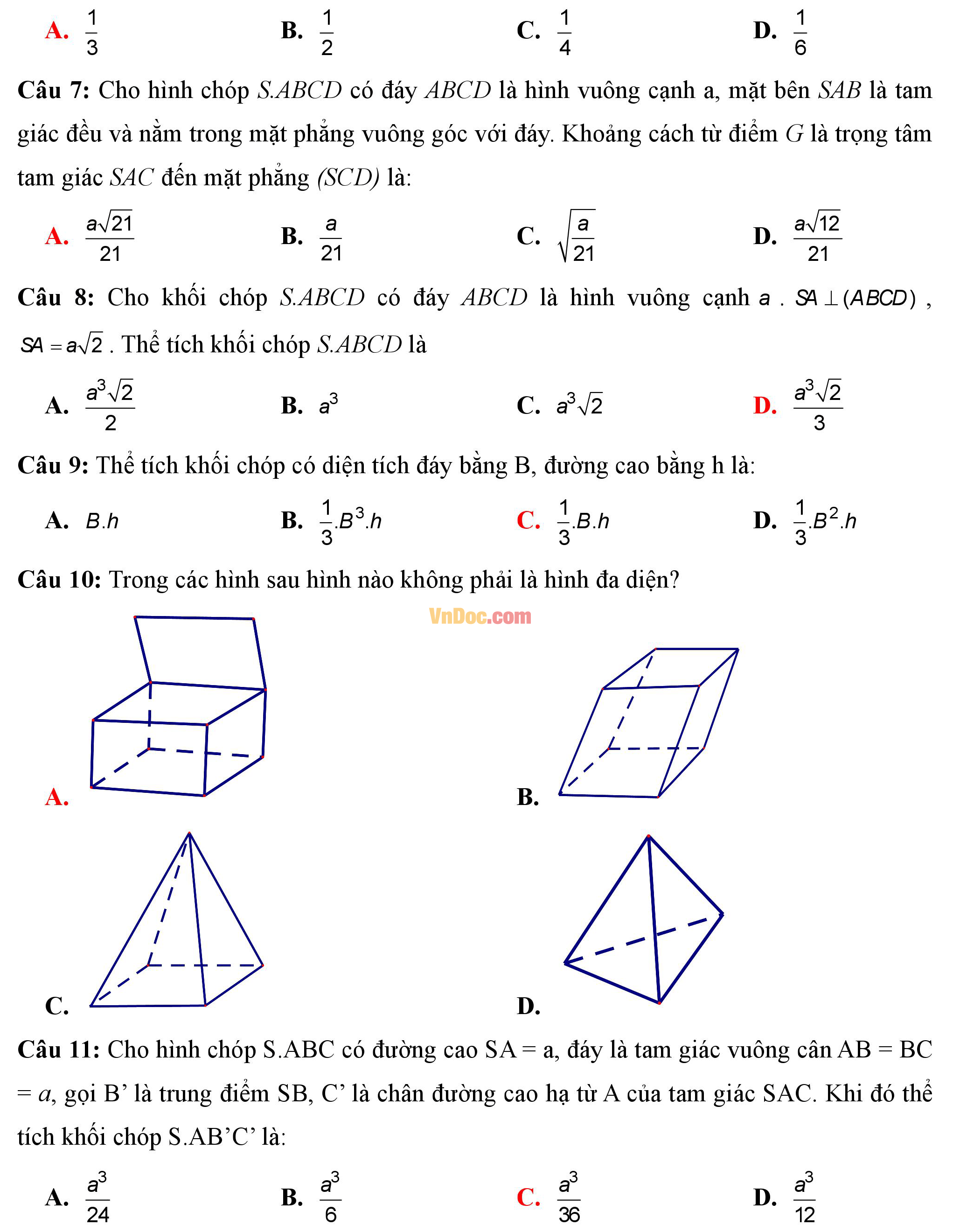 Đề kiểm tra 1 tiết hk1 môn toán hình học lớp 12