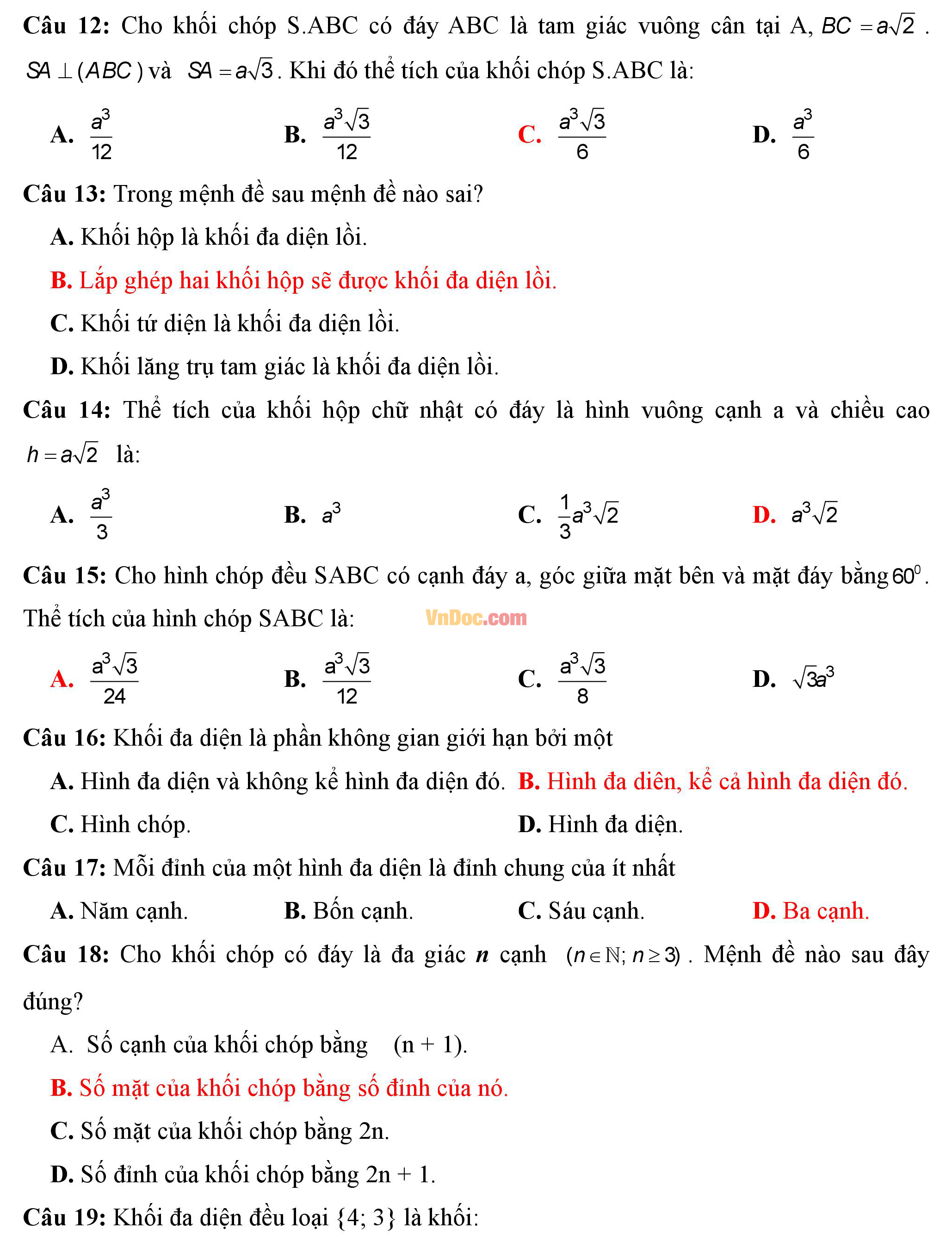 Đề kiểm tra 1 tiết hk1 môn toán hình học lớp 12