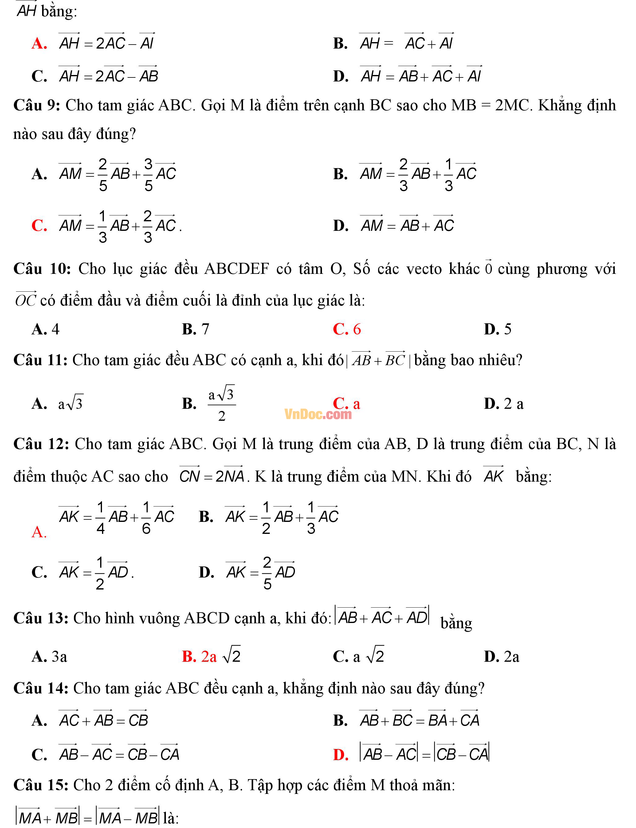 Đề kiểm tra 1 tiết hk1 môn Toán hình học lớp 10
