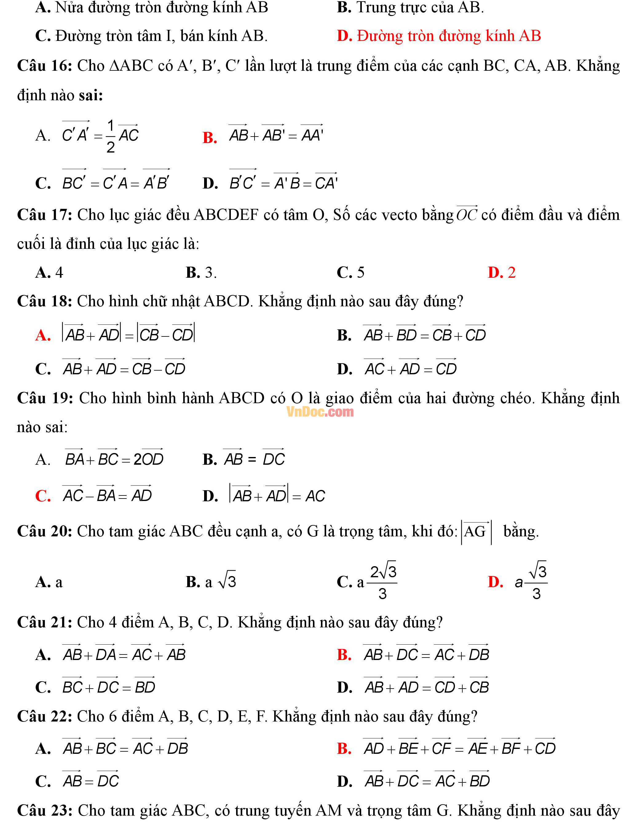 Đề kiểm tra 1 tiết hk1 môn Toán hình học lớp 10