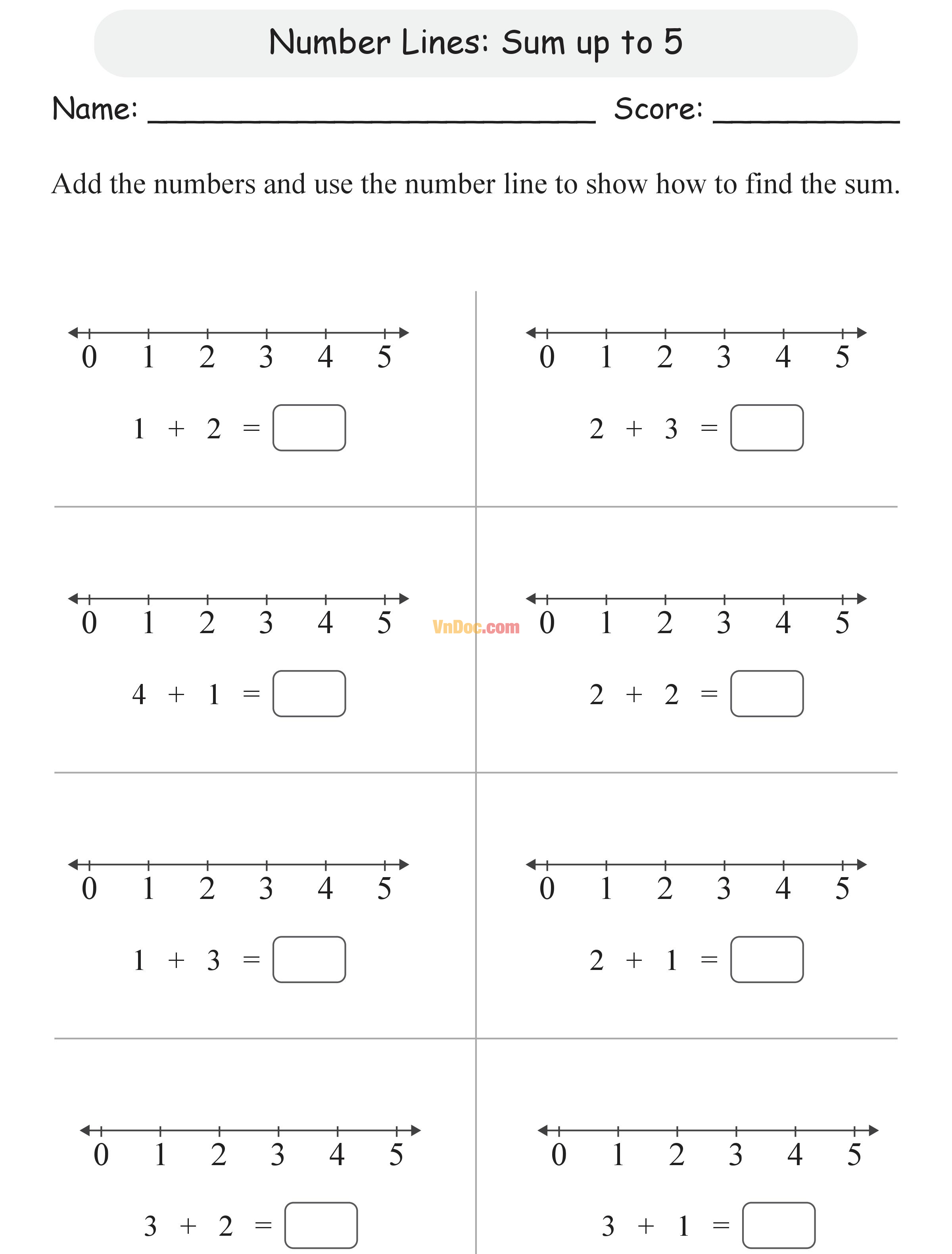 Học Toán Tiếng Anh lớp 1 bài 2
