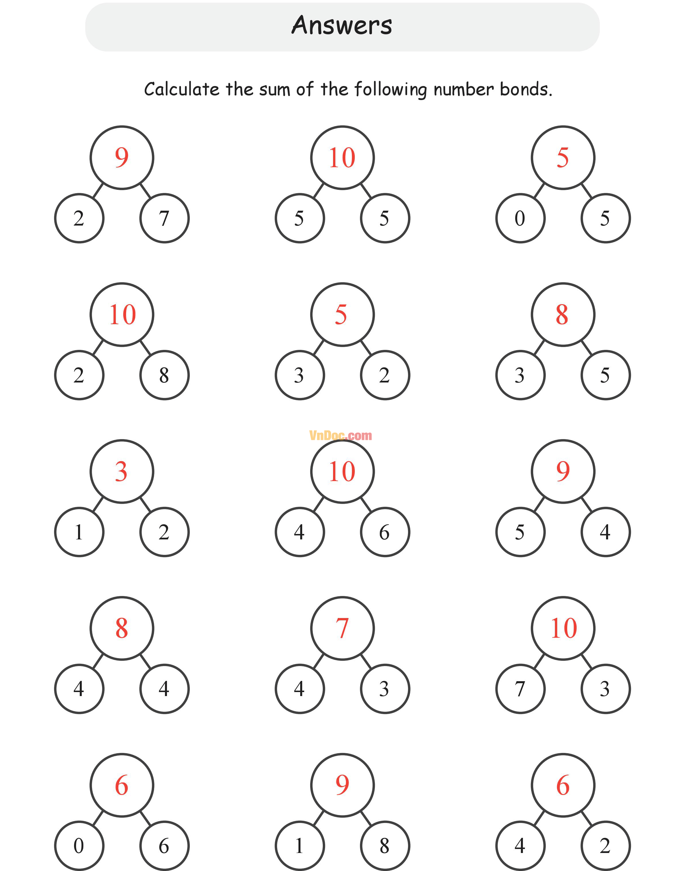 Addition bonds Học Toán Tiếng Anh lớp 1 bài 3