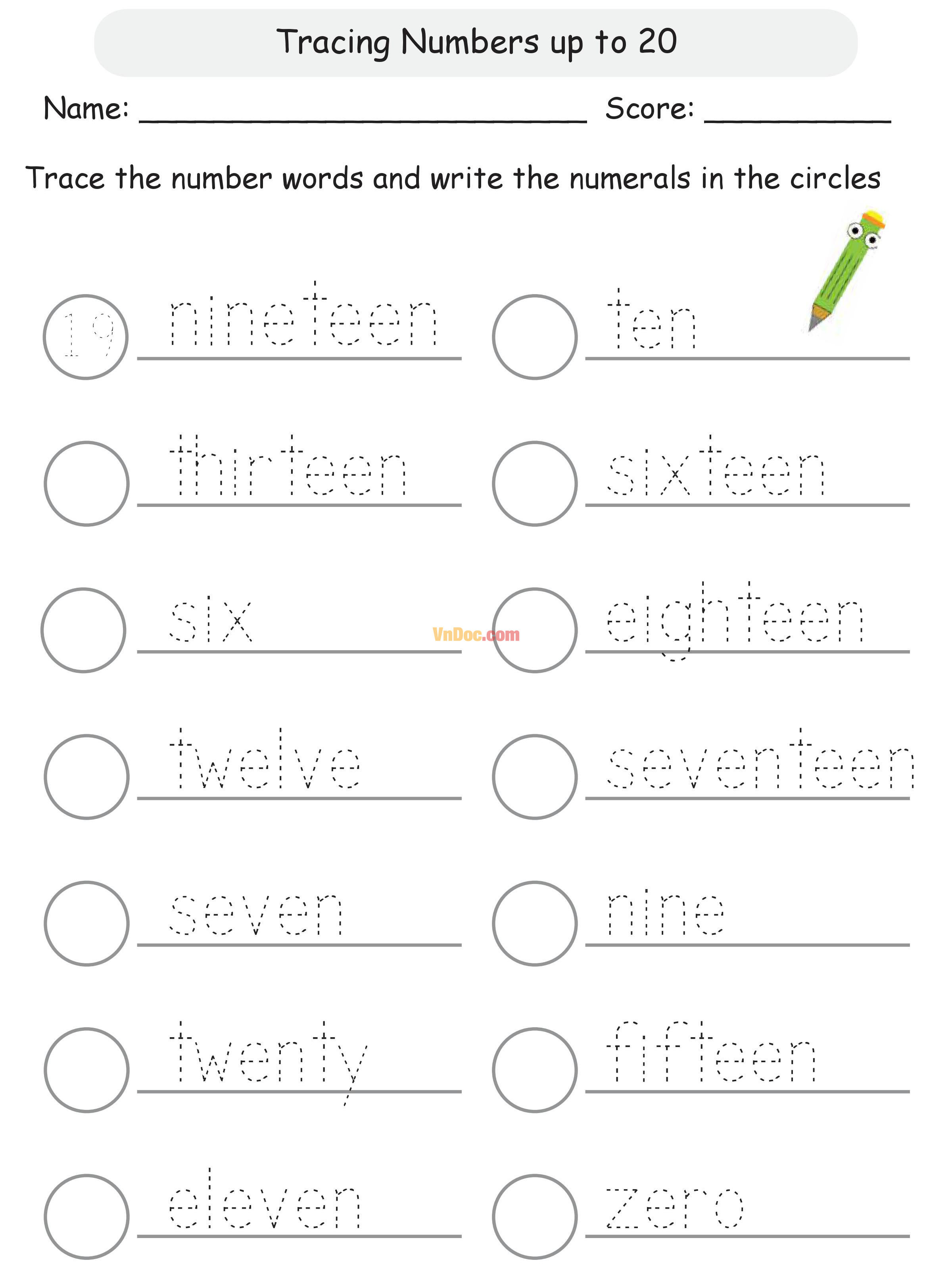 Học Toán Tiếng Anh lớp 1 bài 10