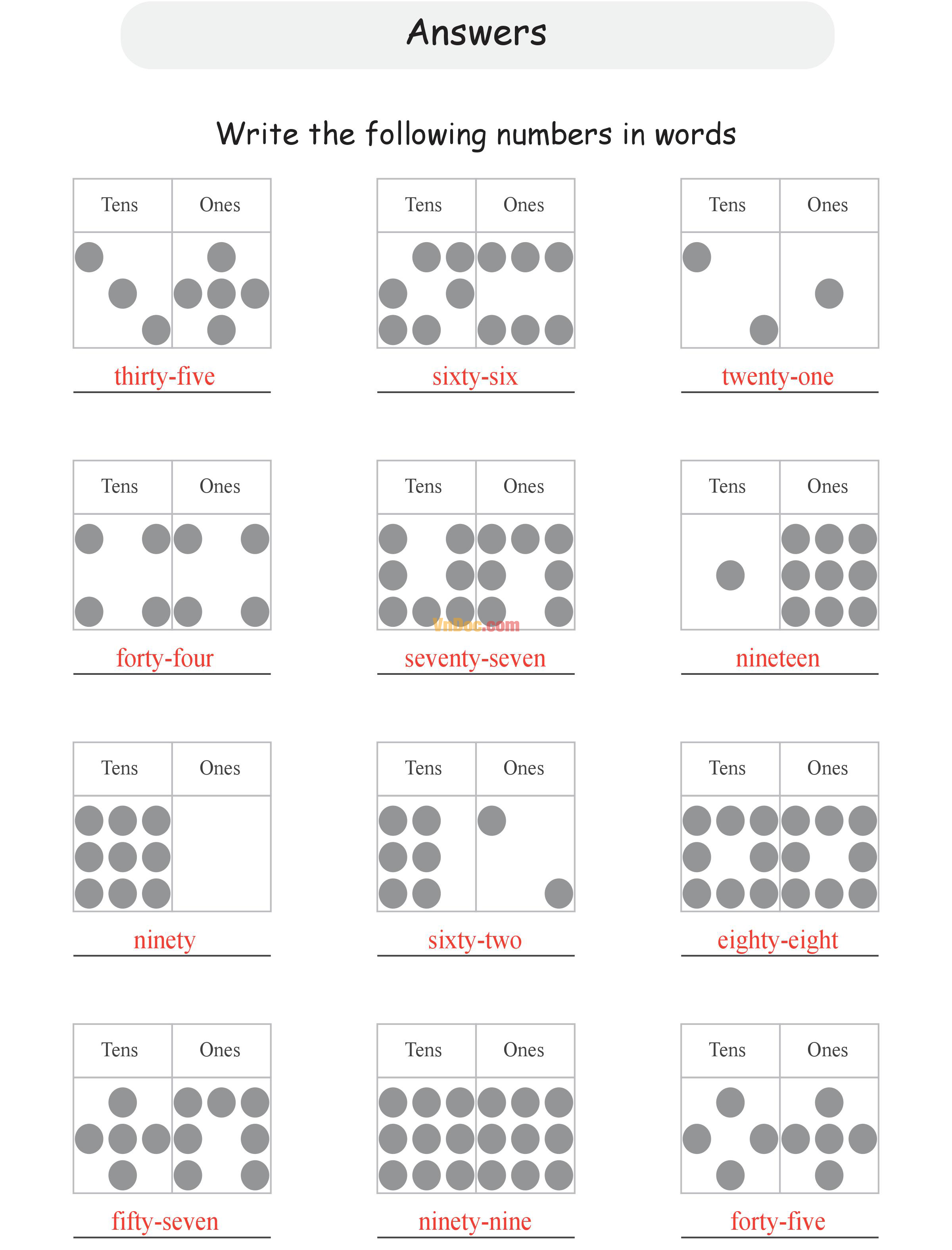 Học Toán Tiếng Anh lớp 1 bài 15