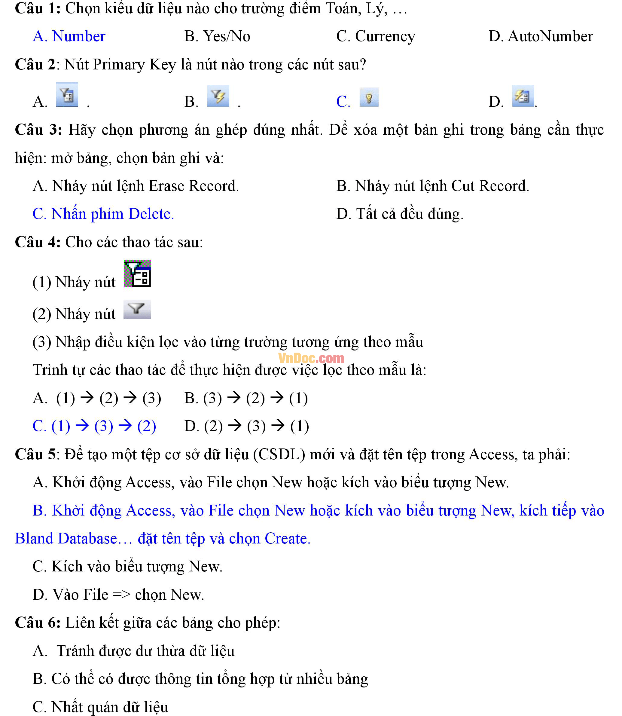 Đề thi hk1 môn tin học lớp 12
