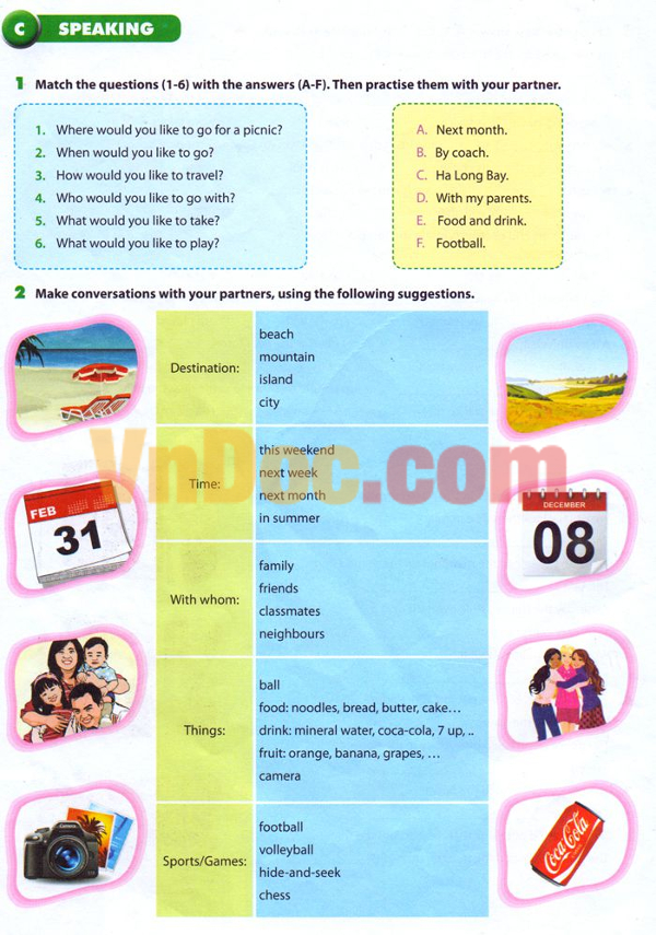 Bài tập Tiếng Anh lớp 7 Chương trình mới Unit 6 có đáp án