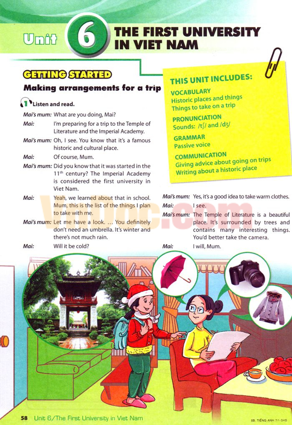 Tiếng Anh lớp 7 Chương trình mới Unit 6: THE FIRST UNIVERSITY IN VIETNAM
